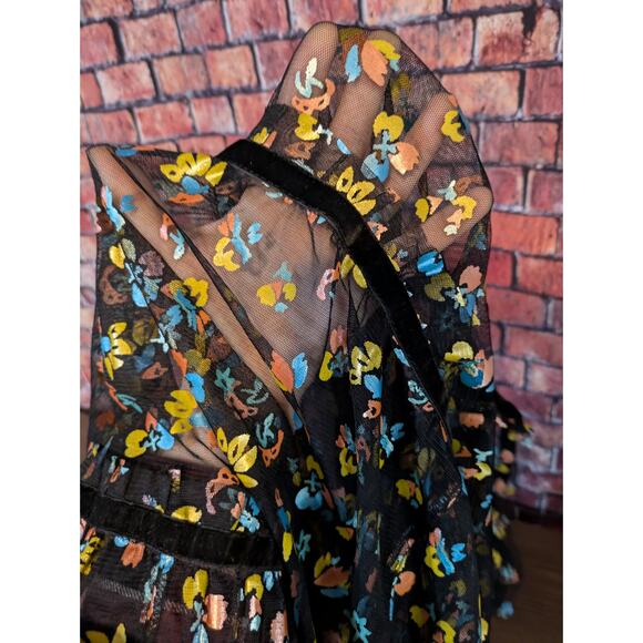 Free People Practical Magic Floral Print Mesh Dress Size XS - Picture 6 of 11